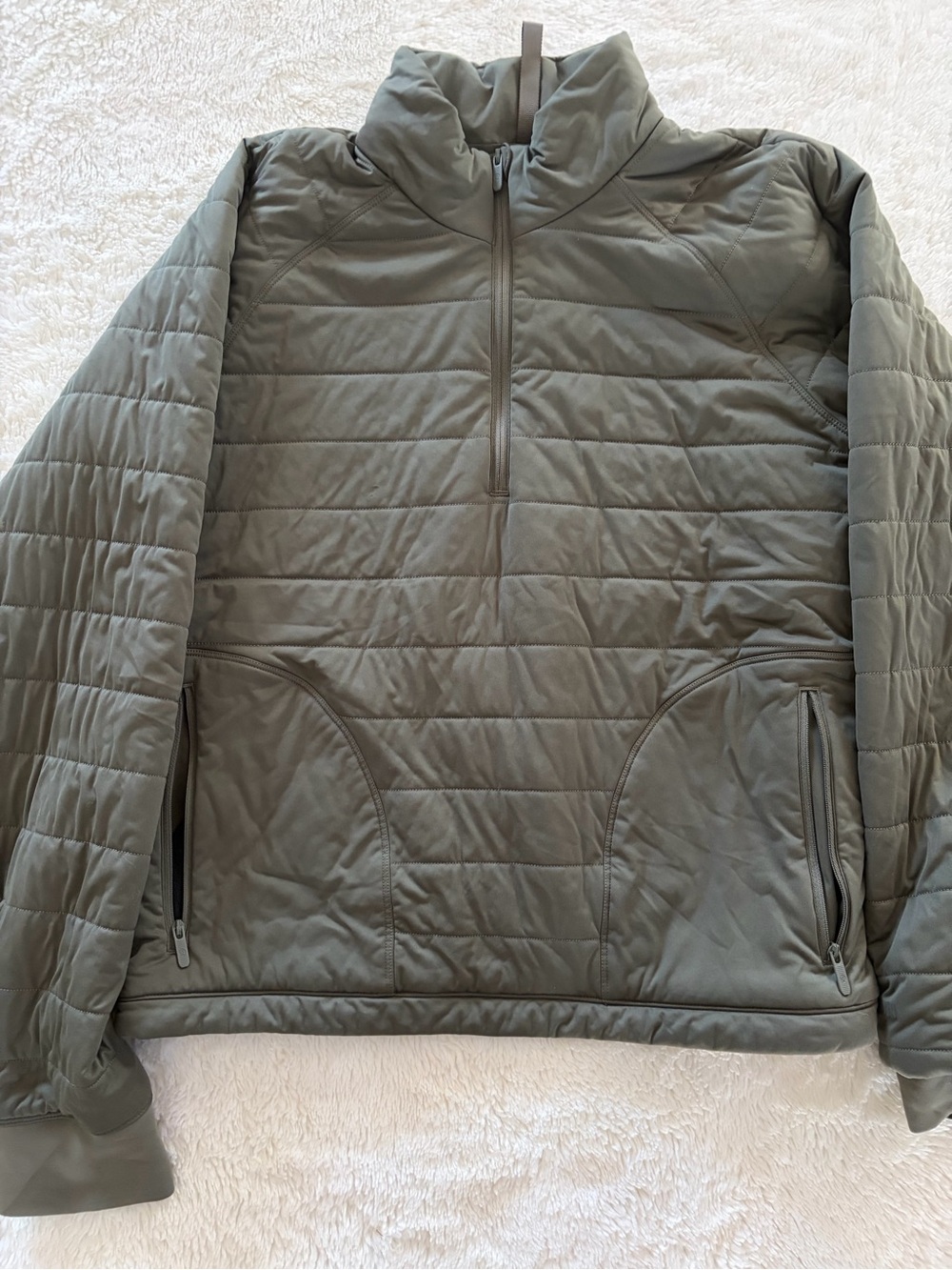 Lululemon Dynamic Movement pullover 1/2 Zip in an army green colorway
